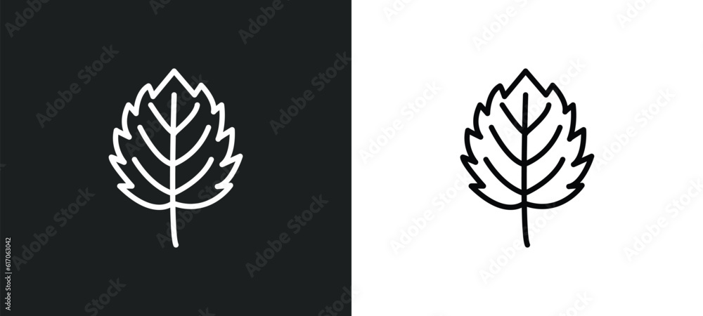 bigtooth aspen tree line icon in white and black colors. bigtooth aspen tree flat vector icon from bigtooth aspen tree collection for web, mobile apps and ui.
