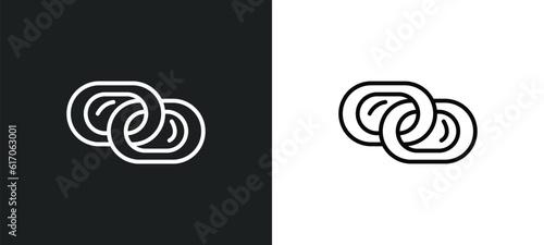 interlock line icon in white and black colors. interlock flat vector icon from interlock collection for web, mobile apps and ui.