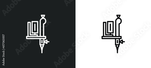 tattoo hine line icon in white and black colors. tattoo hine flat vector icon from tattoo hine collection for web, mobile apps and ui.