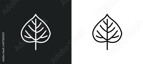 quaking aspen tree line icon in white and black colors. quaking aspen tree flat vector icon from quaking aspen tree collection for web, mobile apps and ui.