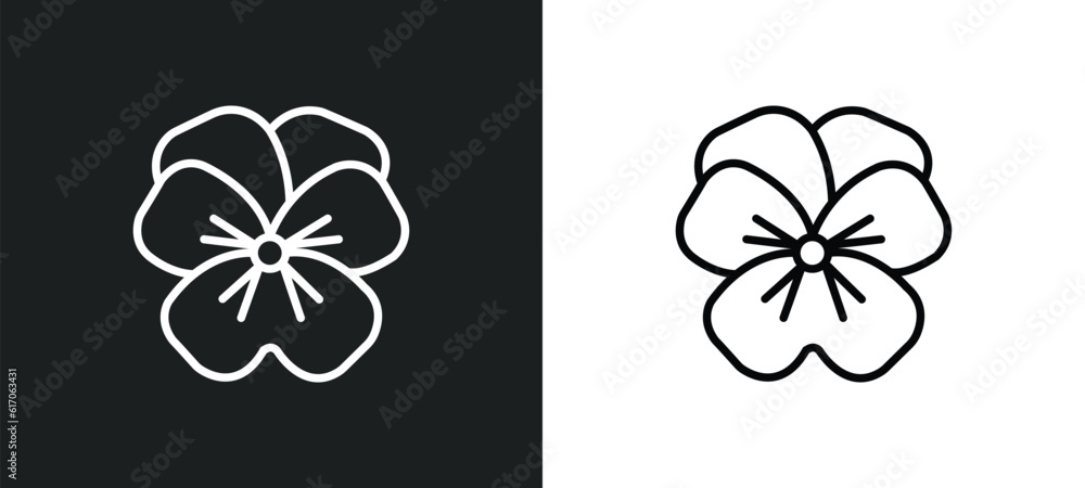 Εκτύπωση καμβά pansy line icon in white and black colors