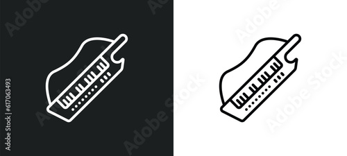 keytar line icon in white and black colors. keytar flat vector icon from keytar collection for web, mobile apps and ui.