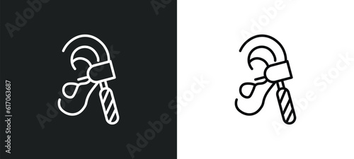 otoscope line icon in white and black colors. otoscope flat vector icon from otoscope collection for web, mobile apps and ui. photo