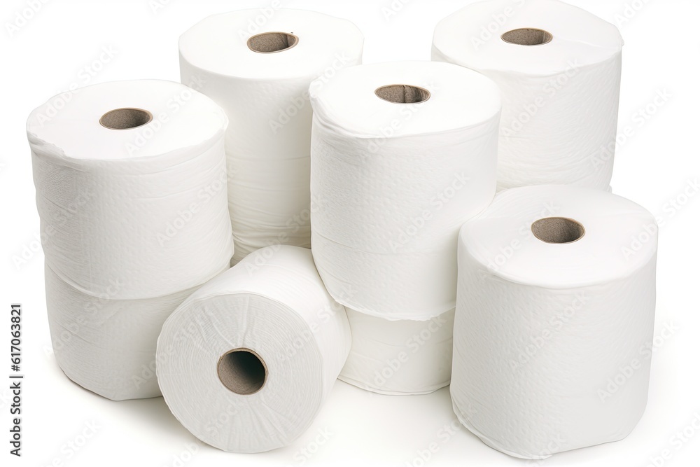 A Stack of Toilet Paper, Everyday Necessity, Essential Comfort. Generative AI A Stack of Toilet Paper, Everyday Necessity, Essential Comfort. Generative AI