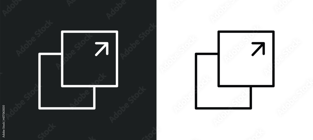 pop up line icon in white and black colors. pop up flat vector icon from pop up collection for web, mobile apps and ui.