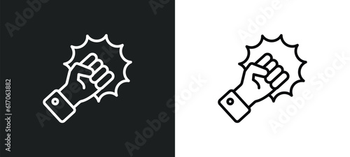 violence line icon in white and black colors. violence flat vector icon from violence collection for web, mobile apps and ui.