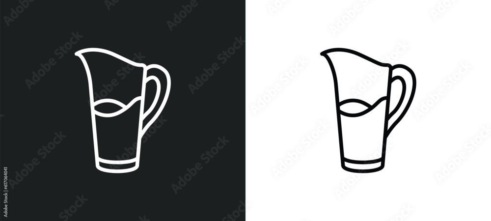 pitcher line icon in white and black colors. pitcher flat vector icon from pitcher collection for web, mobile apps and ui. - obrazy, fototapety, plakaty 