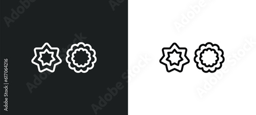 cookie cutter line icon in white and black colors. cookie cutter flat vector icon from cookie cutter collection for web, mobile apps and ui.