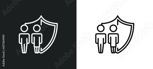 family insurance line icon in white and black colors. family insurance flat vector icon from family insurance collection for web  mobile apps and ui.