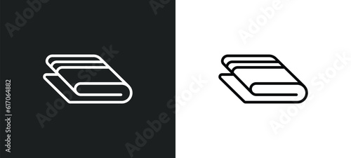 towels line icon in white and black colors. towels flat vector icon from towels collection for web, mobile apps and ui.