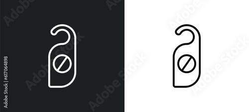 doorknob line icon in white and black colors. doorknob flat vector icon from doorknob collection for web, mobile apps and ui.