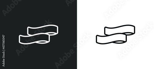 resistance band line icon in white and black colors. resistance band flat vector icon from resistance band collection for web, mobile apps and ui.