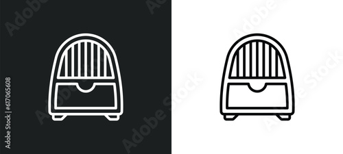 dehumidifier line icon in white and black colors. dehumidifier flat vector icon from dehumidifier collection for web, mobile apps and ui.