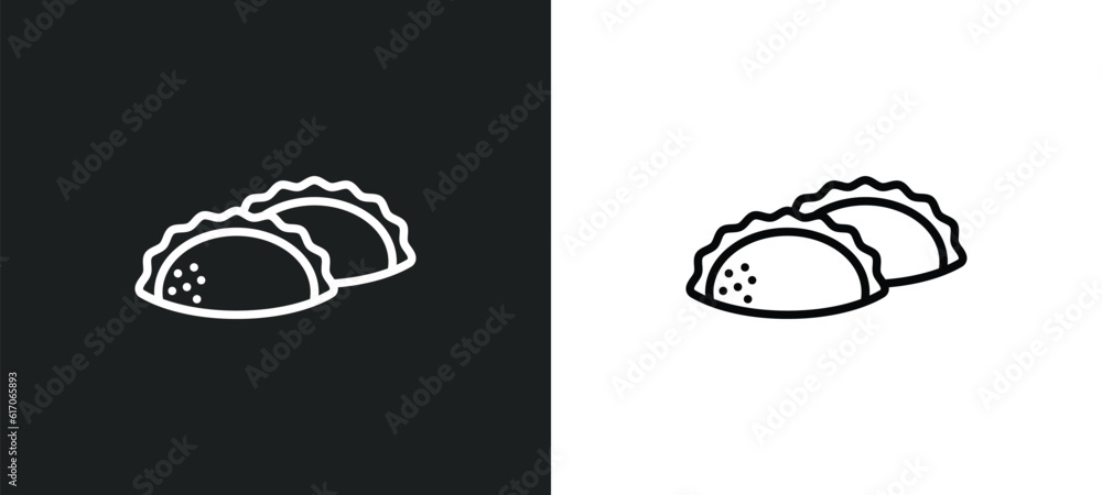 dumpling line icon in white and black colors. dumpling flat vector icon from dumpling collection for web, mobile apps and ui. dumpling line icon in white and black colors. dumpling flat vector icon from dumpling collection for web, mobile apps and ui.