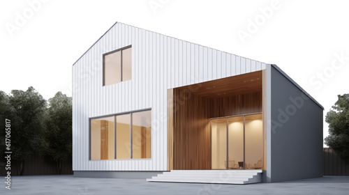 Luxurious modern house isolated on transparent or white background © Eli Berr