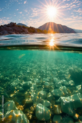 Looking into the glowing ocean. AI generative © SANGHYUN