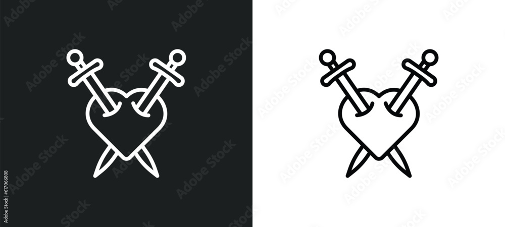Εκτύπωση καμβά romeo and juliet line icon in white and black colors