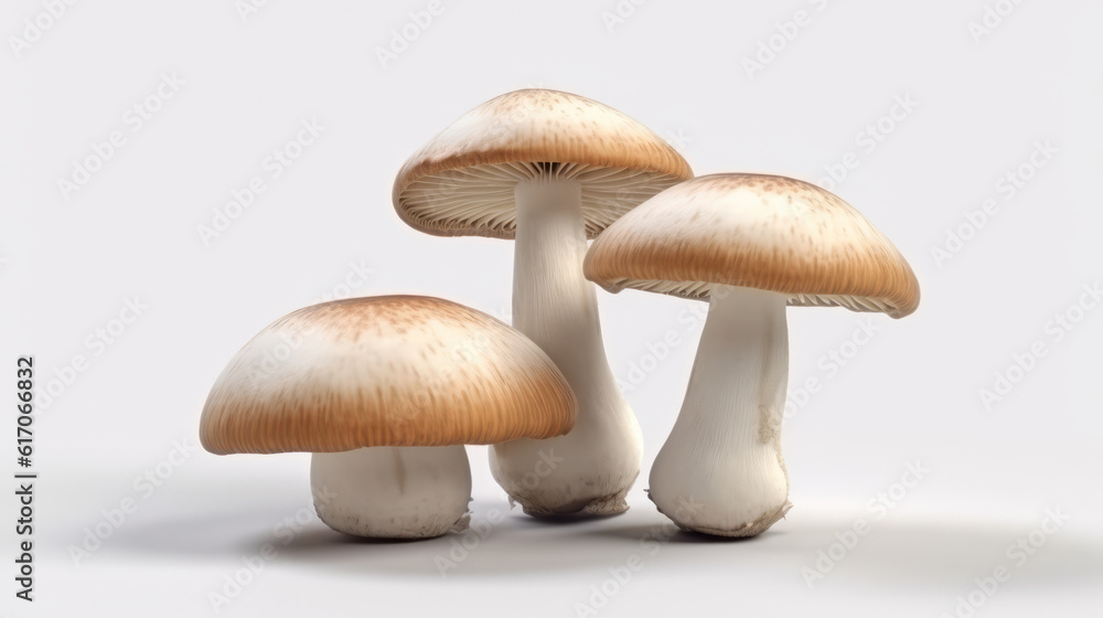 A cluster of assorted mushrooms arranged on a wooden table A cluster of assorted mushrooms arranged on a wooden table