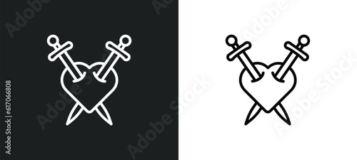 romeo and juliet line icon in white and black colors. romeo and juliet flat vector icon from romeo juliet collection for web, mobile apps ui. photo
