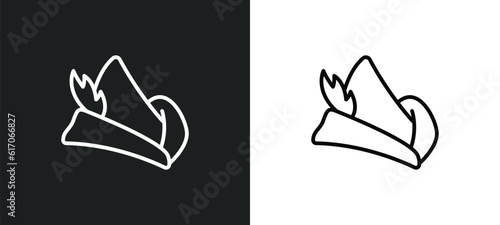 robin hood line icon in white and black colors. robin hood flat vector icon from robin hood collection for web, mobile apps and ui.