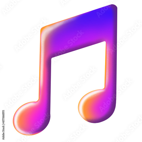 music note icon isolated on transparent background 