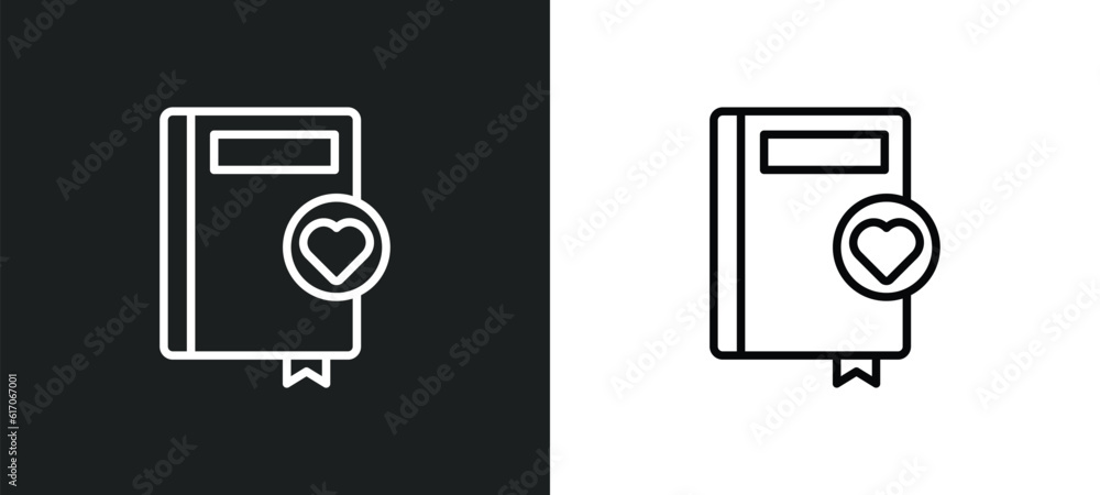 favorite book line icon in white and black colors. favorite book flat vector icon from favorite book collection for web, mobile apps and ui. favorite book line icon in white and black colors. favorite book flat vector icon from favorite book collection for web, mobile apps and ui.