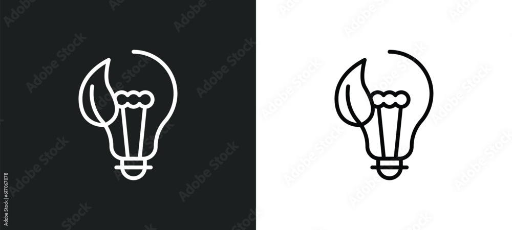 eco bulb line icon in white and black colors. eco bulb flat vector icon from eco bulb collection for web, mobile apps and ui. eco bulb line icon in white and black colors. eco bulb flat vector icon from eco bulb collection for web, mobile apps and ui.