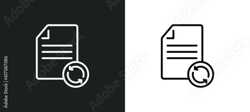 recycled paper line icon in white and black colors. recycled paper flat vector icon from recycled paper collection for web, mobile apps and ui.