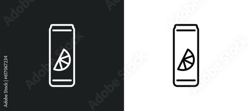 soda can line icon in white and black colors. soda can flat vector icon from soda can collection for web, mobile apps and ui.