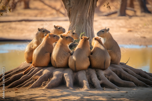 The capybara is the largest living rodent in the world and is native to South America.  photo