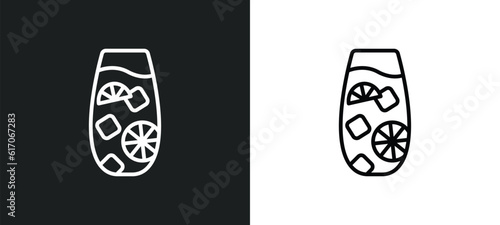 tom collins line icon in white and black colors. tom collins flat vector icon from tom collins collection for web, mobile apps and ui.