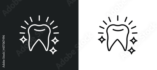 white teeth line icon in white and black colors. white teeth flat vector icon from teeth collection for web, mobile apps and ui.