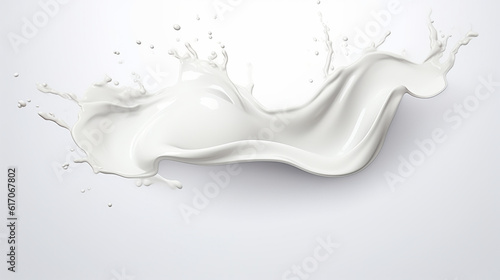 A splash of milk on a pure white background