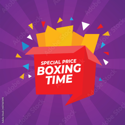boxing day time, Boxing Day Sale Banner Design With 80% Discount Offer On White Gift Box Pattern Background For Advertising.