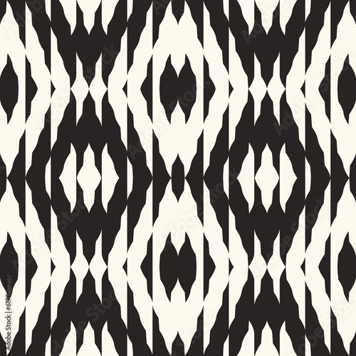 Monochrome Optical Illusion Ethnic Ornate Pattern