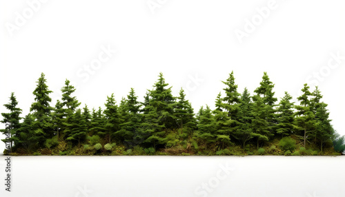 tree, forest, nature, landscape, green, sky, trees, pine, summer, mountain. generative AI