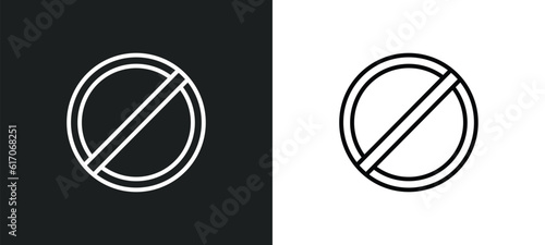stopping line icon in white and black colors. stopping flat vector icon from stopping collection for web, mobile apps and ui.
