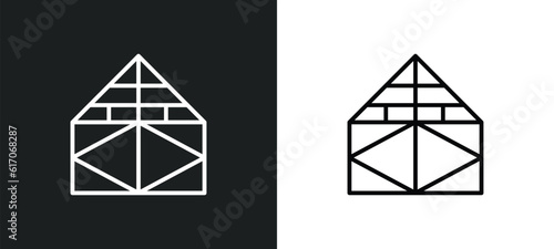 joist line icon in white and black colors. joist flat vector icon from joist collection for web, mobile apps and ui.