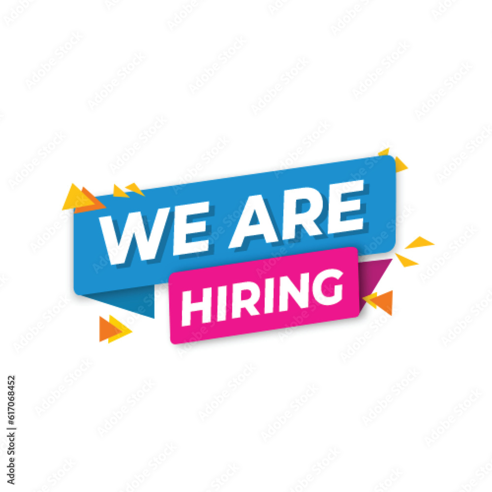 we are hiring, We are hiring banner with megaphone flat illustration we are hiring, We are hiring banner with megaphone flat illustration
