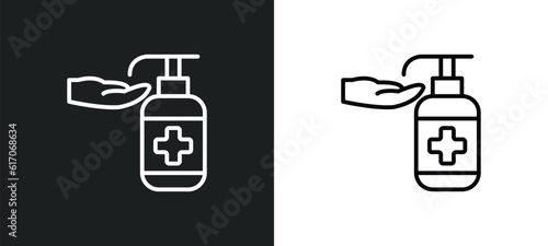 sanitize line icon in white and black colors. sanitize flat vector icon from sanitize collection for web, mobile apps and ui.