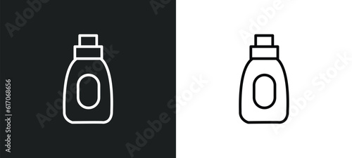 stain remover line icon in white and black colors. stain remover flat vector icon from stain remover collection for web, mobile apps and ui.