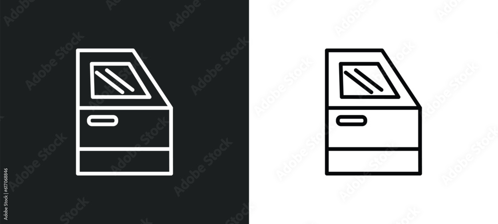 car trim line icon in white and black colors. car trim flat vector icon from car trim collection for web, mobile apps and ui. car trim line icon in white and black colors. car trim flat vector icon from car trim collection for web, mobile apps and ui.