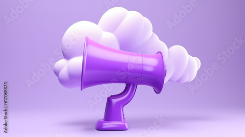 A purple and white object on a purple background