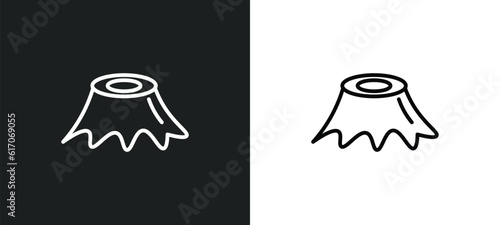 stump line icon in white and black colors. stump flat vector icon from stump collection for web, mobile apps and ui.