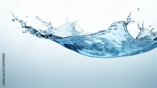 A vibrant blue water splash on a clean white background