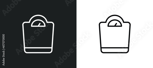 big scale line icon in white and black colors. big scale flat vector icon from big scale collection for web, mobile apps and ui.