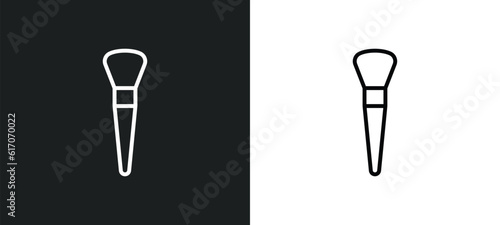makeup brush line icon in white and black colors. makeup brush flat vector icon from makeup brush collection for web  mobile apps and ui.