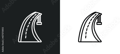 motorway line icon in white and black colors. motorway flat vector icon from motorway collection for web, mobile apps and ui.