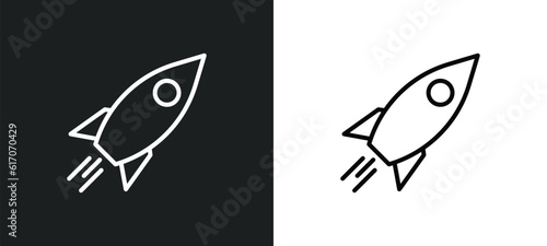 launcher line icon in white and black colors. launcher flat vector icon from launcher collection for web, mobile apps and ui.