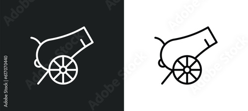canon line icon in white and black colors. canon flat vector icon from canon collection for web, mobile apps and ui. photo
